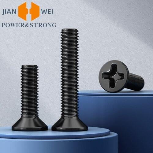 50pcs M1 M1.2 M1.4 M1.6 M2 M2.5 M3 M4 Micro Small Mini Black 304 Stainless steel Cross Phillips Flat Countersunk Head Screw Bol