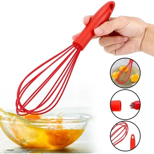 Egg Beater Silicone Manual Non-Slip Cream Whisk Cooking Tools Milk Frother Egg Tool Kitchen Accessories Easy to Clean