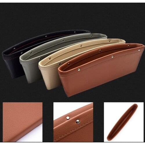 Hot Sale 1pcs Car Slit Box Organizer PU Leather Catch Catcher Caddy Car Seat Gap Pocket Storage Glove Slot Storage