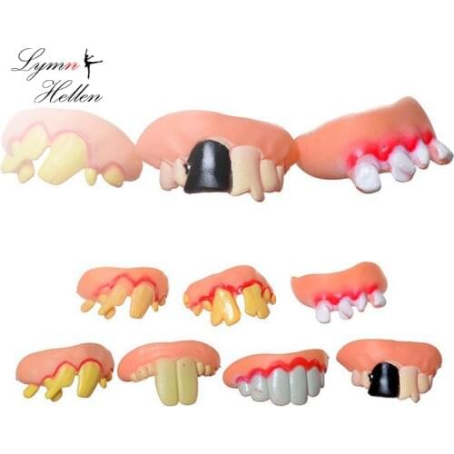 1PCS Joke Gag Toys Denture Teeth Practical Game Toy Tricky Toy Joke Realistic Fake Tool Classic Funny False Rotten Scare Comedy