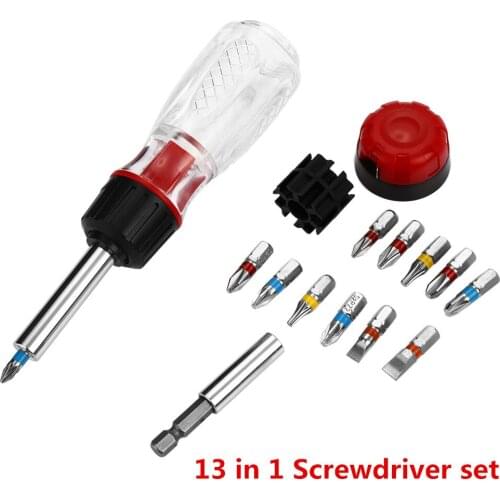 13 in 1 high-quality material Multifunctional Ratchet Screwdriver Tool Set Highly precise bits with magnetic free shipping