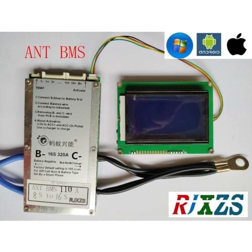 16S 50A/100A LiFePO4 BMS/PCM/PCB battery protection board for 16 Pack 18650 LiFePO4 Battery Cell (ANT BMS smart board)