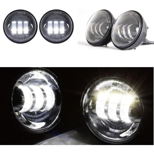 2PCS 4.5inch 30W LED Fog Light Passing Driving Lamps for Road King Softail Sportster Street Tour Glide Fog Lamp Assembly