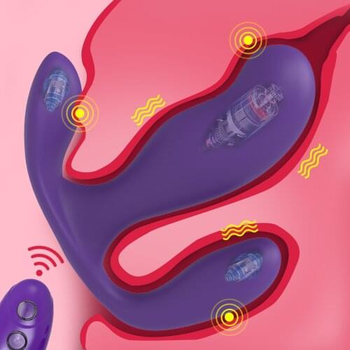 3 in 1 Wearable Powerful Vibrating Panties Dildo Vibrators Wireless Vibrator G Spot Clitoris Stimulator Anal Massager For Women