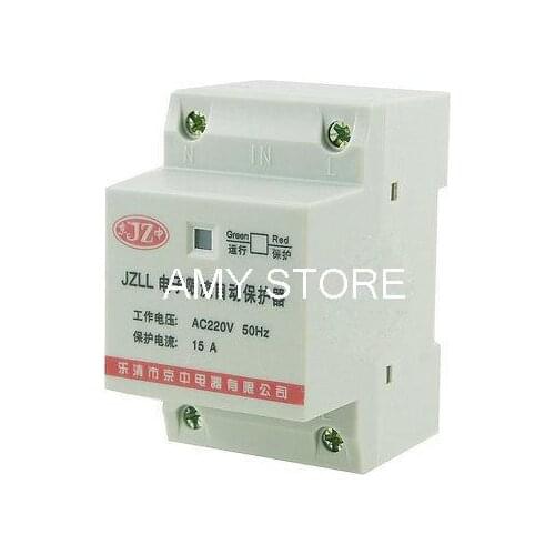 35mm DIN Rail 2 Pole Overload Protector Electronic Circuit Breaker 15A 220V AC
