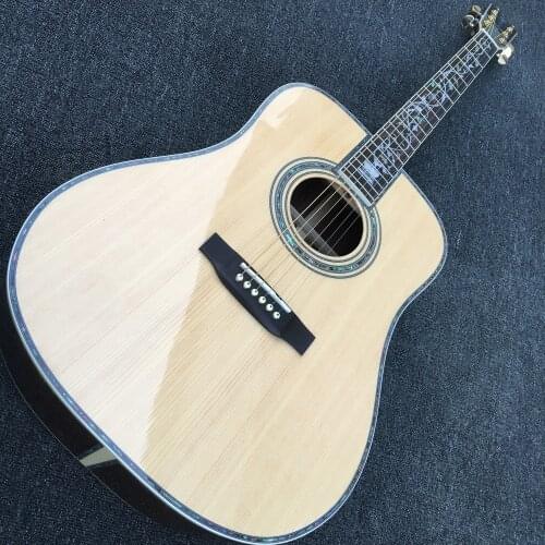 41 inches rosewood body acoustic guitar solid spruce top acoustic electric guitar abalone flower inlays acoustic free shipping
