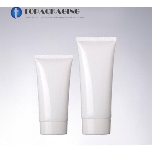 50/100ML Soft Hose,White Plastic Cosmetic Container,Empty Facial Cleanser Packaging,Hand Cream Tube,Small Squeeze Bottle