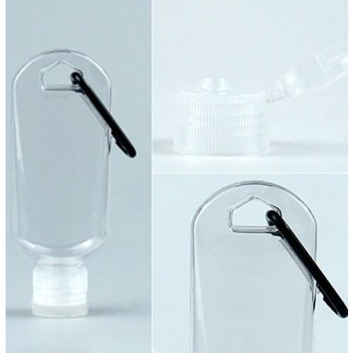 50ml refillable bottle plastic carabiner hook bottle with container bottle