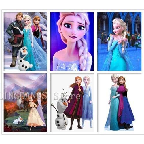 5D DIY Full Drill Diamond Painting Disney Cartoon Girl Frozen 2 Princess Aisha Diamond Embroidery Cross Stitch Home Decor Gift