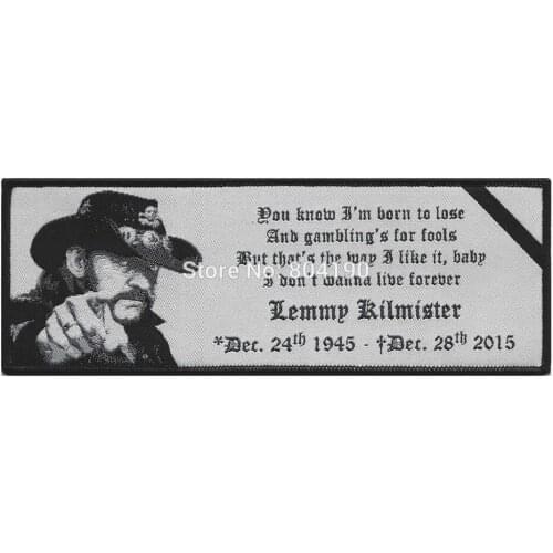 6.7" Memorial White Stripe Patch Hawkwind DIO Hanneman Tank clothing goth