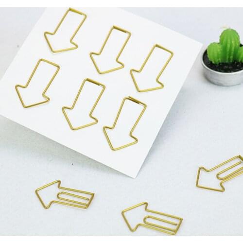 TUTU 6PCS/LOT Metal Cupid arrows Shape Paper Clips Silvery Color Funny Bookmark Office School Stationery Marking Clips H0043