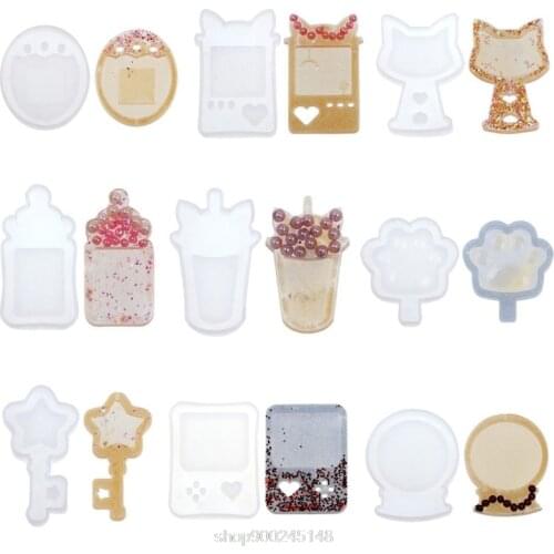 9 Styles Resin Shaker Molds Set Bottle Cats Paw Crystal Ball 9 Silicone Trays Molds Kit with 5 Seal Films N05 20 Dropshipping