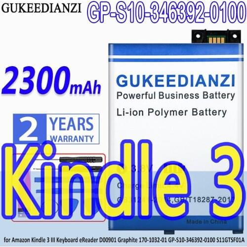 Battery 2300mAh for Amazon Kindle 3 III Keyboard eReader D00901 Graphite 170-1032-01 GP-S10-346392-0100 S11GTSF01A Kindle3