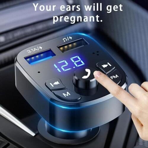 Car MP3 Player Multifunctional Bluetooth Wireless Fm Transmitter Car Music U Disk USB Car Fast Charge