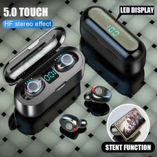 Wireless Earphone Bluetooth V5.0 TWS HD Stereo Earbuds Bluetooth Earphone LED Display 2000mAh Charging Box With Microphone