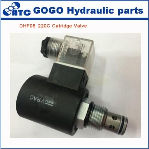 DHF08 220 Normally Closed Type Electric Catridge Valve Two or two electromagnetic commutation pressure relief hydraulic valve