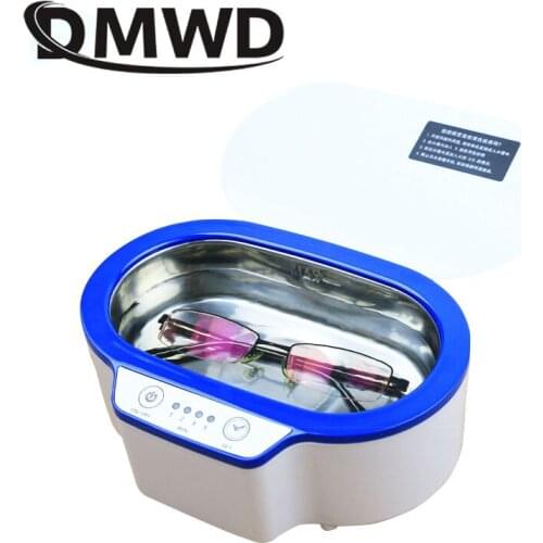DMWD 110V/220V Mini Ultrasonic Cleaner Intelligent Jewelry Glasses Circuit Board Ultrasonic Wave Cleaning Machine Washer Bath EU