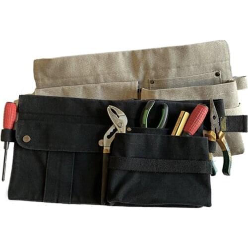 Canvas Waist Apron Florist Gardener Maintenance Barber Waist Tool Pack Cafe Barista Bartender Restaurant Chef Work Bag D13