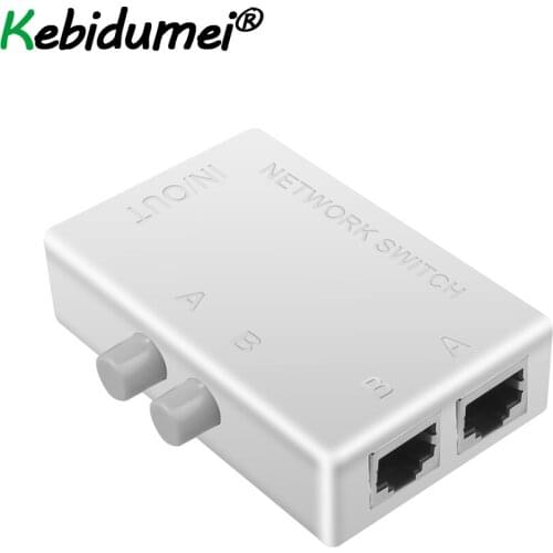 Mini 2 Port RJ45 Connector RJ45 Network Cable Switcher Ethernet Adapter Network Box Switcher Manual Sharing Switch Adapter