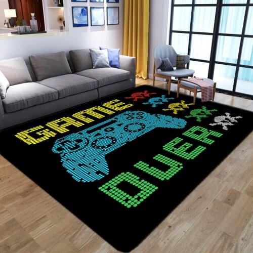 Cartoon Kids Play Area Rugs Game Controller 3D Printing Carpets for Child Bedroom Crawl Anti-Slip Floor Mat Baby Room Gamer Rug