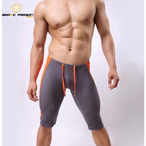 BRAVE PERSON Mens Styling Mesh Quick-drying Cycling Shorts Breathable Fitness Breathing Exercise Shorts