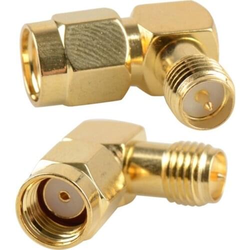 2PCS RP-SMA Female to RP- SMA Male connector 90 degree right angle RP- SMA male to RP-SMA female adapter for 3g 4g Antenna