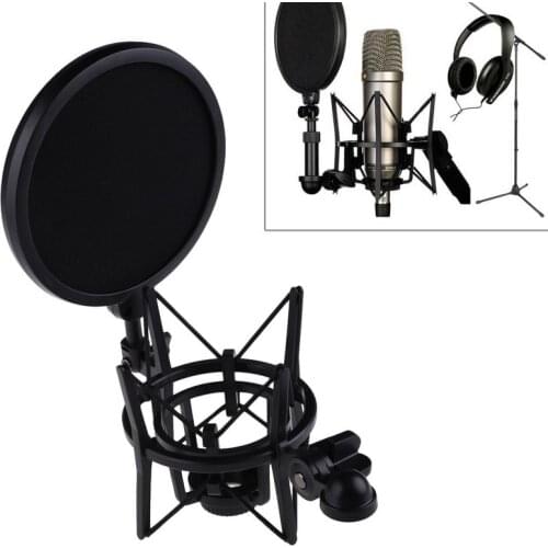 Recording Studio Microphone Stand Shock Mount For Computer Condenser Mic Holder Metal Shockmount Clip Suspension Spider Bracket