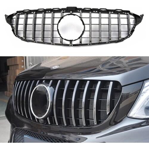 W205 C Class GT Style Grille Grill Sport With Camera Hole For Mercedes Benz W205 C200 C300 2015-2018 Front Grills Racing Grille