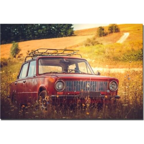 Russia Classic Car Lada Posters Canvas Prints Paintings With Frame Wall Art Home Decoration