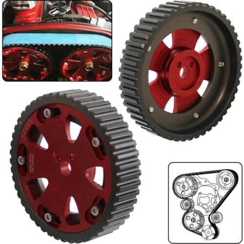 Cam Gears Pulley Kit Fits For Mitsubishi EVO 1 2 3 4 5 6 7 8 9 ECLIPSE DSM 4G63 2 Pcs Red