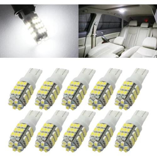10Pcs T10 Led Canbus W5W Led Bulbs 168 194 Car Interior Lights Signal Lamp Dome Reading License Plate Light Auto 12V 6000K White