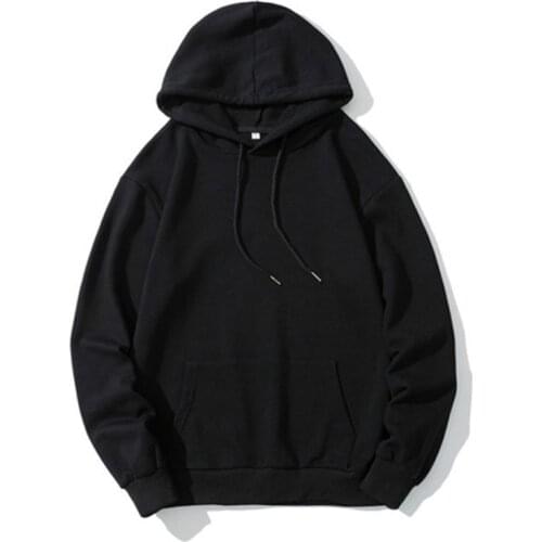 Men Oversize Solid Color Hoodies Couple Autumn Winter Loose Hooded Sweatshirt Couple Fashion Long Sleeve Pullover Sweatshirts