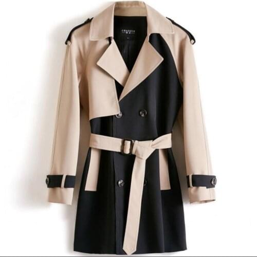 Mens trench coats color matching man short khaki black loose men clothes autumn winter overcoat long sleeve 2021 new designer