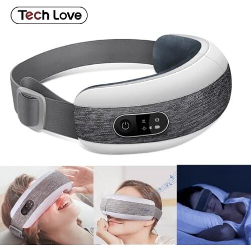 Techlove Smart Eye Massager Bluetooth-compatible Music 4 Modes Press Eye Relax Mask Vibrator 4d Smart Airbag Vibration Eye Thin