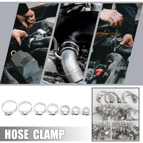Uxcell 60 Pcs Car Hose Clamp Assortment Stainless Steel Adjustable Fuel Clamp 8 to 38mm