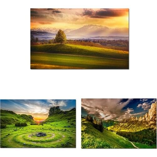 Spring Mountain Sky Landscape Canvas Painting Wall Art Natural Scenery Picture Posters Print Living Room Corridor Decoration