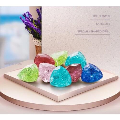 WWJ 12mm 20pcs K9 Crystal Fat Triangle Fancy Stones Pointback Glass Crystals Ice Flower Colors Jewelry Making