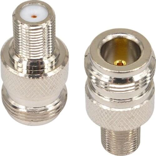 10 Pieces F Type Female to N Type Female Connector RF Coax Straight Antenna Adapter