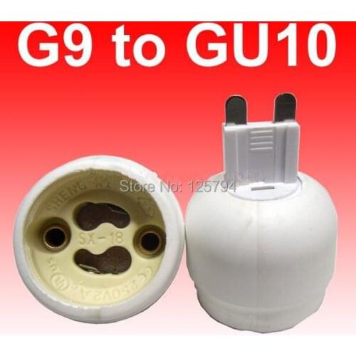 10pcs/lot free shipping High quality G9 GU10 Socket lamp base G9 to GU10 adapter Lamp holder converter