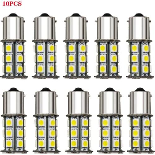 10X 12V DC White Led Bulbs 1156 BA15S 1157 P21W 5050 27SMD Car SUV Backup Tail Turn Signal Brake Lights Indicator Lens For Cars