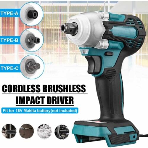 2 In1 18V 588N.m. Li-Ion Brushless Cordless 1/4'' Electric Screwdriver 1/2''Electric Wrench Combine Fit For Makita 300Battery