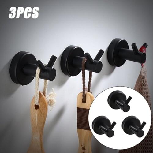 3Pcs/Set Creative Stainless Steel Wall-mounted Coat Hook Rustproof Towel Hanger for Kitchen Bathroom