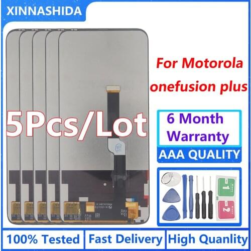5PCS/LOT New LCD For Motorola Moto One Fusion Plus Display Touch Screen Digitizer Assembly Glass Sensor Phone Pantalla