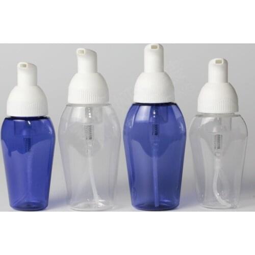 50ML transprent/blue plastic mousse BOTTLE or facial cleaner bottle/ handwashing bottle can be used for cosmetic package