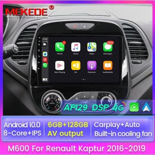 8 Core 6+128GB Android10.0 Car Radio System for Renault Kaptur 2016 2017 2018 2019 Multimedia Player Navigation GPS 2.5D IPS BT
