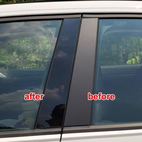 8pcs for POLO PLUS 2019 Mid-column trim B-pillar sticker decorate