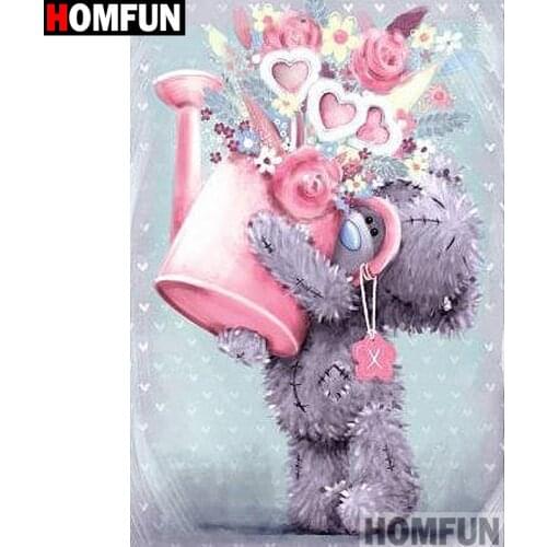 HOMFUN Full Square/Round Drill 5D DIY Diamond Painting "Cartoon bear" Embroidery Cross Stitch 5D Home Decor Gift A14440