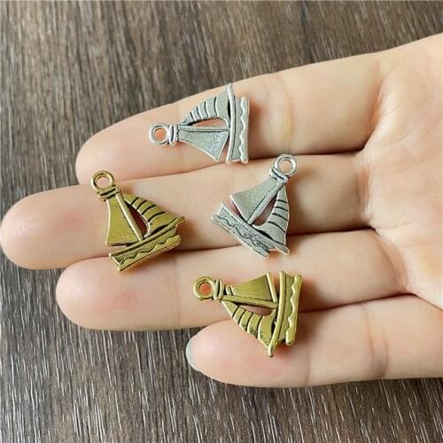 JunKang 15pcs 16*20mm popular European American boat pendant DIY handmade bracelet Necklace Jewelry accessories