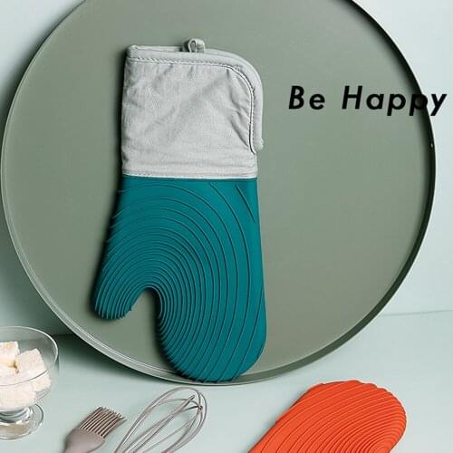 Free Shipping Silicone Heat-Resistant Glove Cooking Barbecue Silicone Kitchen Microwave Mitten Oven Glove Anti-Slip Oven Mitt
