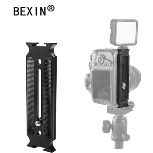 BEXIN Camera Quick Release Plate Arca Cold Shoe Expansion L Plate Vertical Clapper Metal Belt Hot Shoe for Canon Nikon Sony LED